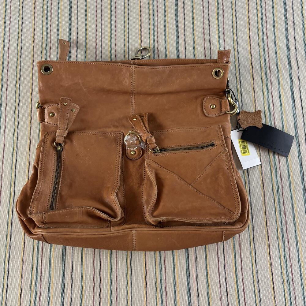 Chocolat Blu Leather Bag Womens Tan Brown Convertible Shoulder Crossbody NWT